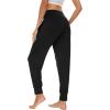 imageWiWi Womens Viscose from Bamboo Joggers Casual Pajama Pants Loose Yoga Bottoms Comfy Lounge Sweatpants with Pockets SXXLBlack