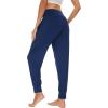 imageWiWi Womens Viscose from Bamboo Joggers Casual Pajama Pants Loose Yoga Bottoms Comfy Lounge Sweatpants with Pockets SXXLNavy Blue