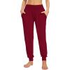 imageWiWi Womens Viscose from Bamboo Joggers Casual Pajama Pants Loose Yoga Bottoms Comfy Lounge Sweatpants with Pockets SXXLWine Red