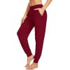 imageWiWi Womens Viscose from Bamboo Joggers Casual Pajama Pants Loose Yoga Bottoms Comfy Lounge Sweatpants with Pockets SXXLWine Red