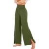 imageWiWi Womens Viscose from Bamboo Lounge Pants Soft Wide Leg Pajama Bottoms Palazzo Yoga Pant Casual Pj Bottom SXXLArmy Green