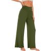 imageWiWi Womens Viscose from Bamboo Lounge Pants Soft Wide Leg Pajama Bottoms Palazzo Yoga Pant Casual Pj Bottom SXXLArmy Green