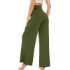 imageWiWi Womens Viscose from Bamboo Lounge Pants Soft Wide Leg Pajama Bottoms Palazzo Yoga Pant Casual Pj Bottom SXXLArmy Green
