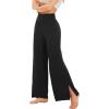 imageWiWi Womens Viscose from Bamboo Lounge Pants Soft Wide Leg Pajama Bottoms Palazzo Yoga Pant Casual Pj Bottom SXXLBlack