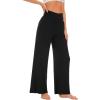 imageWiWi Womens Viscose from Bamboo Lounge Pants Soft Wide Leg Pajama Bottoms Palazzo Yoga Pant Casual Pj Bottom SXXLBlack
