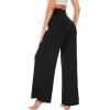 imageWiWi Womens Viscose from Bamboo Lounge Pants Soft Wide Leg Pajama Bottoms Palazzo Yoga Pant Casual Pj Bottom SXXLBlack