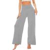 imageWiWi Womens Viscose from Bamboo Lounge Pants Soft Wide Leg Pajama Bottoms Palazzo Yoga Pant Casual Pj Bottom SXXLHeather Grey