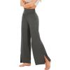 imageWiWi Womens Viscose from Bamboo Lounge Pants Soft Wide Leg Pajama Bottoms Palazzo Yoga Pant Casual Pj Bottom SXXLIron Grey