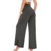 imageWiWi Womens Viscose from Bamboo Lounge Pants Soft Wide Leg Pajama Bottoms Palazzo Yoga Pant Casual Pj Bottom SXXLIron Grey