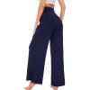 imageWiWi Womens Viscose from Bamboo Lounge Pants Soft Wide Leg Pajama Bottoms Palazzo Yoga Pant Casual Pj Bottom SXXLNavy
