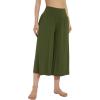 imageWiWi Womens Wide Leg Capri Pants Viscose from Bamboo Palazzo Lounge Bottoms with Pockets High Waist Pajama Bottom SXXLArmy Green