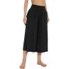 imageWiWi Womens Wide Leg Capri Pants Viscose from Bamboo Palazzo Lounge Bottoms with Pockets High Waist Pajama Bottom SXXLBlack