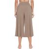 imageWiWi Womens Wide Leg Capri Pants Viscose from Bamboo Palazzo Lounge Bottoms with Pockets High Waist Pajama Bottom SXXLCamel