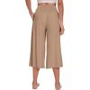 imageWiWi Womens Wide Leg Capri Pants Viscose from Bamboo Palazzo Lounge Bottoms with Pockets High Waist Pajama Bottom SXXLKhaki
