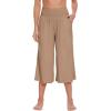 imageWiWi Womens Wide Leg Capri Pants Viscose from Bamboo Palazzo Lounge Bottoms with Pockets High Waist Pajama Bottom SXXLKhaki