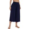 imageWiWi Womens Wide Leg Capri Pants Viscose from Bamboo Palazzo Lounge Bottoms with Pockets High Waist Pajama Bottom SXXLNavy