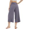 imageWiWi Womens Wide Leg Capri Pants Viscose from Bamboo Palazzo Lounge Bottoms with Pockets High Waist Pajama Bottom SXXLPurplish Grey