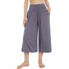 imageWiWi Womens Wide Leg Capri Pants Viscose from Bamboo Palazzo Lounge Bottoms with Pockets High Waist Pajama Bottom SXXLPurplish Grey