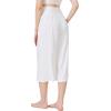 imageWiWi Womens Wide Leg Capri Pants Viscose from Bamboo Palazzo Lounge Bottoms with Pockets High Waist Pajama Bottom SXXLRaw White