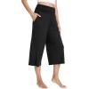 imageWiWi Womens Yoga Pants Comfy Casual Capri Bottoms with Pockets Sweatpants Wide Leg Capris Lounge Pant SXXLBlack