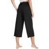 imageWiWi Womens Yoga Pants Comfy Casual Capri Bottoms with Pockets Sweatpants Wide Leg Capris Lounge Pant SXXLBlack