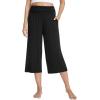 imageWiWi Womens Yoga Pants Comfy Casual Capri Bottoms with Pockets Sweatpants Wide Leg Capris Lounge Pant SXXLBlack