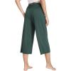 imageWiWi Womens Yoga Pants Comfy Casual Capri Bottoms with Pockets Sweatpants Wide Leg Capris Lounge Pant SXXLBlackish Green