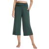 imageWiWi Womens Yoga Pants Comfy Casual Capri Bottoms with Pockets Sweatpants Wide Leg Capris Lounge Pant SXXLBlackish Green