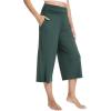 imageWiWi Womens Yoga Pants Comfy Casual Capri Bottoms with Pockets Sweatpants Wide Leg Capris Lounge Pant SXXLBlackish Green