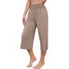 imageWiWi Womens Yoga Pants Comfy Casual Capri Bottoms with Pockets Sweatpants Wide Leg Capris Lounge Pant SXXLCamel