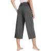 imageWiWi Womens Yoga Pants Comfy Casual Capri Bottoms with Pockets Sweatpants Wide Leg Capris Lounge Pant SXXLCharcoal