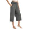imageWiWi Womens Yoga Pants Comfy Casual Capri Bottoms with Pockets Sweatpants Wide Leg Capris Lounge Pant SXXLCharcoal