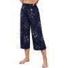 imageWiWi Womens Yoga Pants Comfy Casual Capri Bottoms with Pockets Sweatpants Wide Leg Capris Lounge Pant SXXLNavy Stars