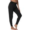 imageWiWi Womens Yoga Pants with Pockets  Viscose from Bamboo HighWaist Joggers Sweatpants Lounge Pajama Bottoms SXXLBlack