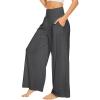 imageWiWi Pajama Pants for Women Soft Wide Leg Palazzo Lounge Sweatpants Loose Yoga BottomsViscose from Bamboo SXXLAcharcoal Heather