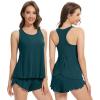 imageWiWi Pajama Set for Women Sexy Sleeveless Tops with Shorts Viscose from Bamboo Soft Ribbed Fabric Racerback Sleepwear SXXLDeep Teal