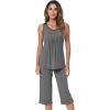 imageWiWi Pajamas Set for Women Sleeveless Tank Tops Capri Pants Pjs Sets Sleepwear Lightweight Loungewear SXXLDark Heather Grey
