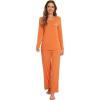 imageWiWi Pajamas Sets for Women Soft Long Sleeve Tops and Pants Sleepwear Ladies Pjs Viscose from Bamboo Pj SXXLCorange