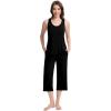 imageWiWi Pajamas for WomenViscose Made from Bamboo Sleeveless Pjs Tank Top Capri Pants Pajama Set SXXLBblack