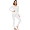imageWiWi Soft Viscose from Bamboo Underwear for Women Thermal Long Johns Sets Super Warm Base Layer Top Pants Pajamas Set S3XApure White