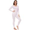 imageWiWi Soft Viscose from Bamboo Underwear for Women Thermal Long Johns Sets Super Warm Base Layer Top Pants Pajamas Set S3XApurplish White