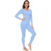 imageWiWi Soft Viscose from Bamboo Underwear for Women Thermal Long Johns Sets Super Warm Base Layer Top Pants Pajamas Set S3XAsky Blue
