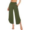 imageWiWi Viscose from Bamboo Pajama Bottoms Wide Leg Capri Pj Pants for Women Soft Lounge High Waist Cool Sweatpants SXXLArmy Green