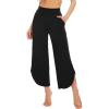 imageWiWi Viscose from Bamboo Pajama Bottoms Wide Leg Capri Pj Pants for Women Soft Lounge High Waist Cool Sweatpants SXXLBlack