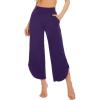 imageWiWi Viscose from Bamboo Pajama Bottoms Wide Leg Capri Pj Pants for Women Soft Lounge High Waist Cool Sweatpants SXXLDark Purple