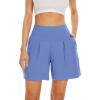imageWiWi Viscose from Bamboo Sleep Shorts for Women Casual Lounge Boxers Soft Pajama Wide Leg Bottoms Sleepwear SXXLSky Blue