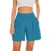 imageWiWi Viscose from Bamboo Sleep Shorts for Women Casual Lounge Boxers Soft Pajama Wide Leg Bottoms Sleepwear SXXLTeal Blue