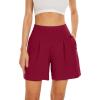 imageWiWi Viscose from Bamboo Sleep Shorts for Women Casual Lounge Boxers Soft Pajama Wide Leg Bottoms Sleepwear SXXLWine Red