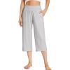 imageWiWi Viscose from Bamboo Soft Capri Yoga Loose Pants for Women High Waisted Comfy Pjs Capris Lounge Pajama Bottoms SXXLGrey