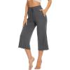imageWiWi Womens Capri Pajama Pants Bamboo Viscose Lounge Casual Bottoms Soft Sleep Capris Pant with Drawstring SXXLCharcoal